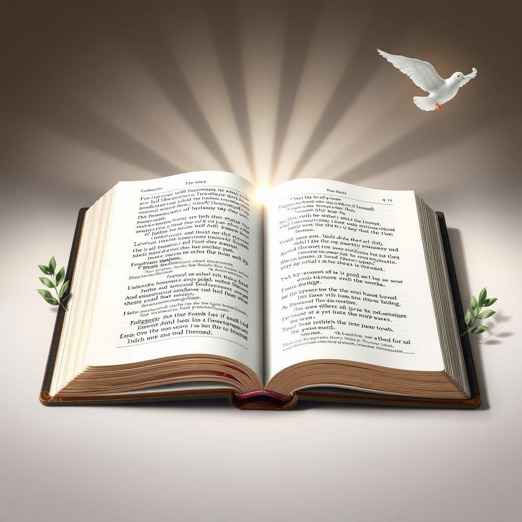 A captivating and artistic thumbnail design featuring an open Bible with a prominent, elegant display of a Bible verse