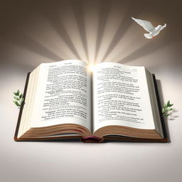 A captivating and artistic thumbnail design featuring an open Bible with a prominent, elegant display of a Bible verse