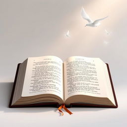 A captivating and artistic thumbnail design featuring an open Bible with a prominent, elegant display of a Bible verse