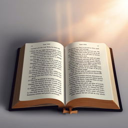 A captivating and artistic thumbnail design featuring an open Bible with a prominent, elegant display of a Bible verse