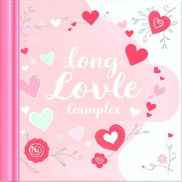 Design a charming and romantic book cover for a scrapbook dedicated to a young couple in love