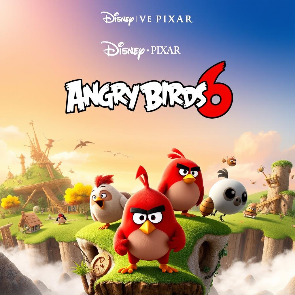 A Disney Pixar movie poster titled "Angry Birds 6"