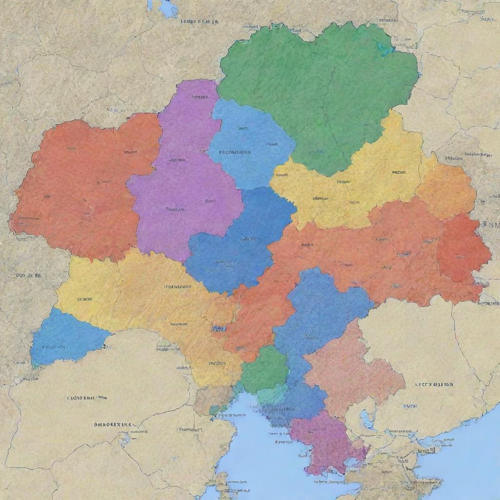 Generates an outline map of Ukraine highlighting the color metallurgy centers in Mykolaiv, Zaporizhia, Irshansk, Kyiv, and Bakhmut in distinct colors.