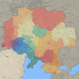 Generates an outline map of Ukraine highlighting the color metallurgy centers in Mykolaiv, Zaporizhia, Irshansk, Kyiv, and Bakhmut in distinct colors.