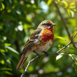 An exquisite bird captured in stunning 8k detail, showcasing the intricate patterns and vibrant colors of its feathers