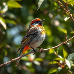 An exquisite bird captured in stunning 8k detail, showcasing the intricate patterns and vibrant colors of its feathers