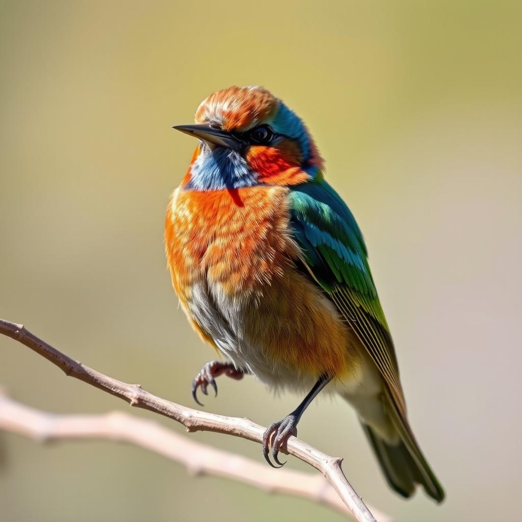 A captivating bird perched on a delicate branch, surrounded by a vibrant natural setting