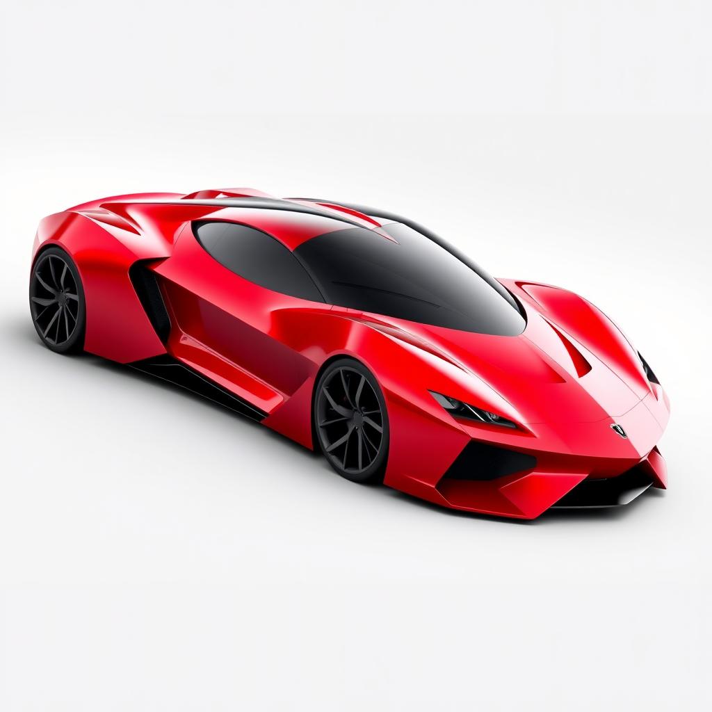 A futuristic sports car design combining the sleek, aerodynamic features of a Lamborghini with the elegant curves and luxurious feel of a Ferrari