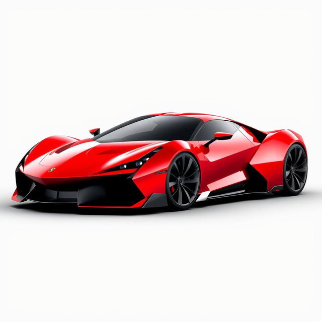 A futuristic sports car design combining the sleek, aerodynamic features of a Lamborghini with the elegant curves and luxurious feel of a Ferrari