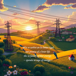 A breathtaking illustration capturing the essence of a Portuguese company specializing in high and ultra-high voltage transmission lines operating in Germany