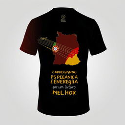 A captivating T-shirt design for the company "Silva e Vinha", showcasing the connection between Portugal and Germany in the high and ultra-high voltage transmission industry