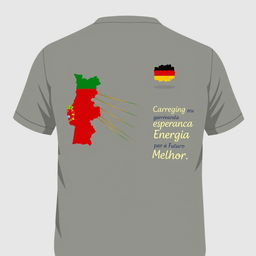 A captivating T-shirt design for the company "Silva e Vinha", showcasing the connection between Portugal and Germany in the high and ultra-high voltage transmission industry