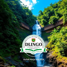 A vibrant and picturesque profile cover for the village of Dlingo featuring the breathtaking Lepo Waterfall