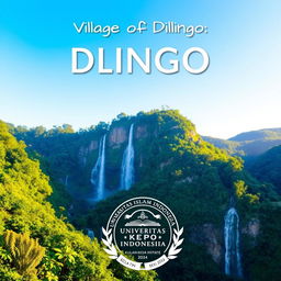 A vibrant and picturesque profile cover for the village of Dlingo featuring the breathtaking Lepo Waterfall