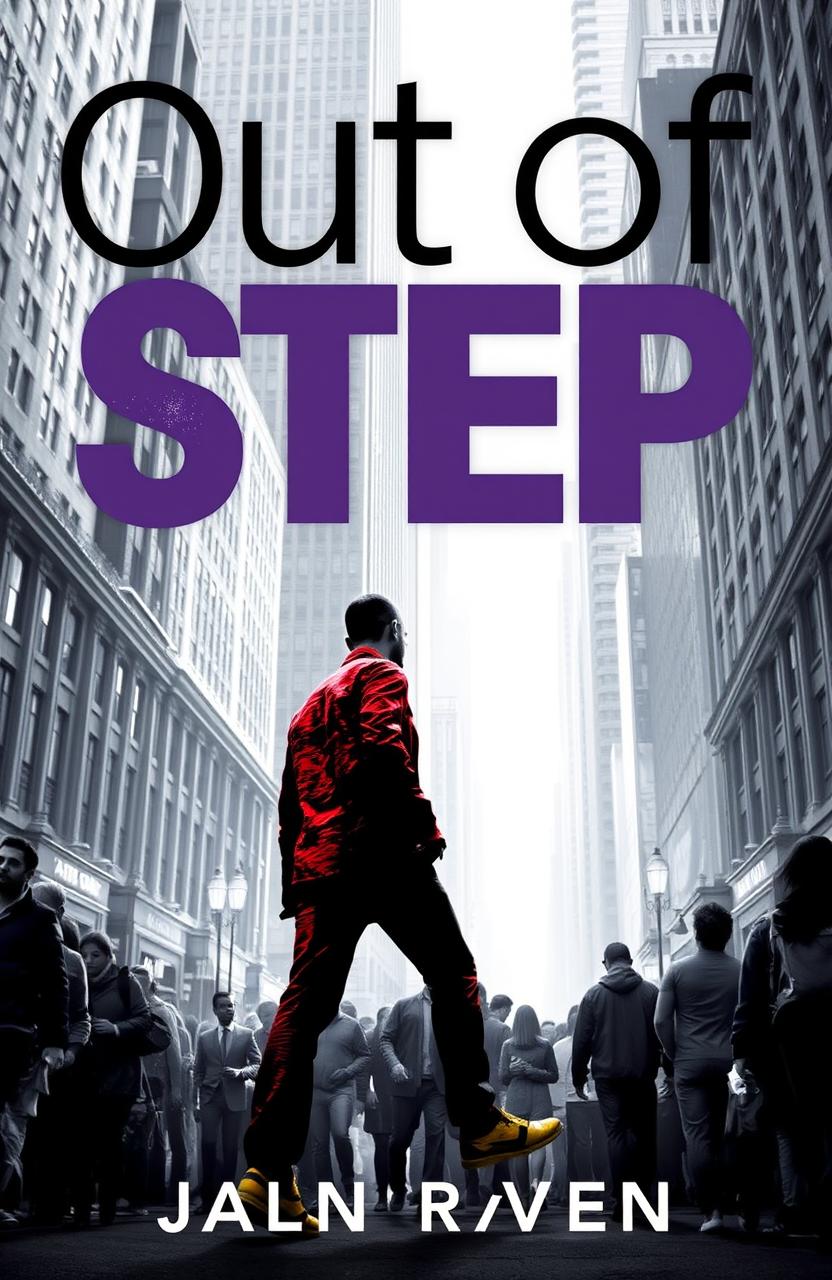 A dynamic and captivating book cover for the title 'Out of Step'