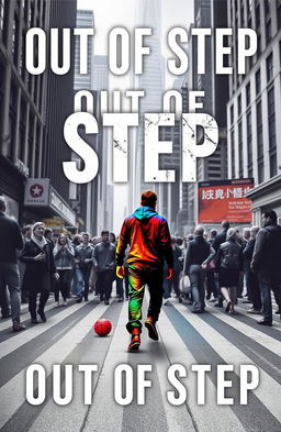 A dynamic and captivating book cover for the title 'Out of Step'