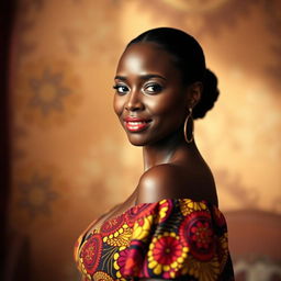 A captivating portrait of an attractive and confident African woman with a shapely figure