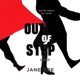 A stylish and eye-catching book cover design for a novel titled "Out of Step