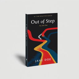 A striking book cover design for the novel "Out of Step," focusing purely on the graphic elements without any mockup presentation