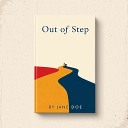 A striking book cover design for the novel "Out of Step," focusing purely on the graphic elements without any mockup presentation