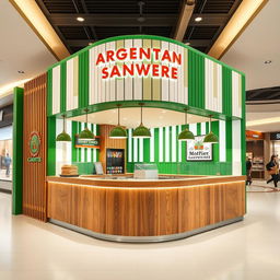 A high-end fast food restaurant design for Argentine snack sandwiches in a shopping mall