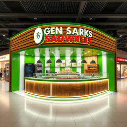 A high-end fast food restaurant design for Argentine snack sandwiches in a shopping mall