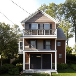 A 35x50 feet residential house with rental units on the second and third floor.