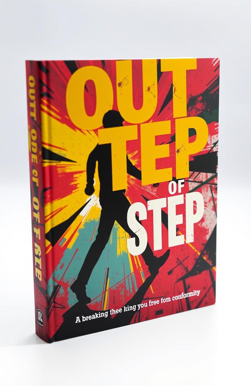 A dynamic and eye-catching book cover titled "OUT OF STEP"