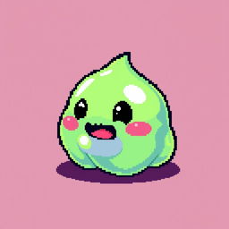 A cute 16x16 pixel art slime character inspired by classic RPG games