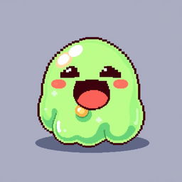 A cute 16x16 pixel art slime character inspired by classic RPG games