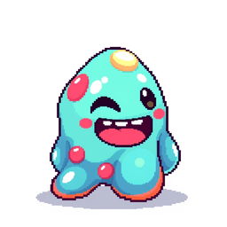 A cute 16x16 pixel art slime character inspired by classic RPG games