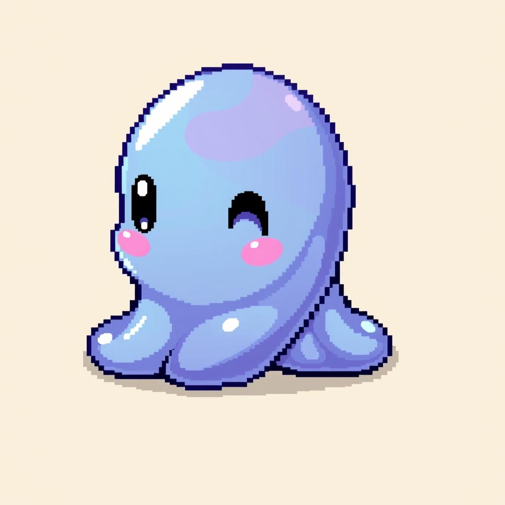 A cute 16x16 pixel art slime character inspired by classic RPG games