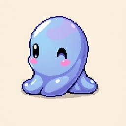 A cute 16x16 pixel art slime character inspired by classic RPG games