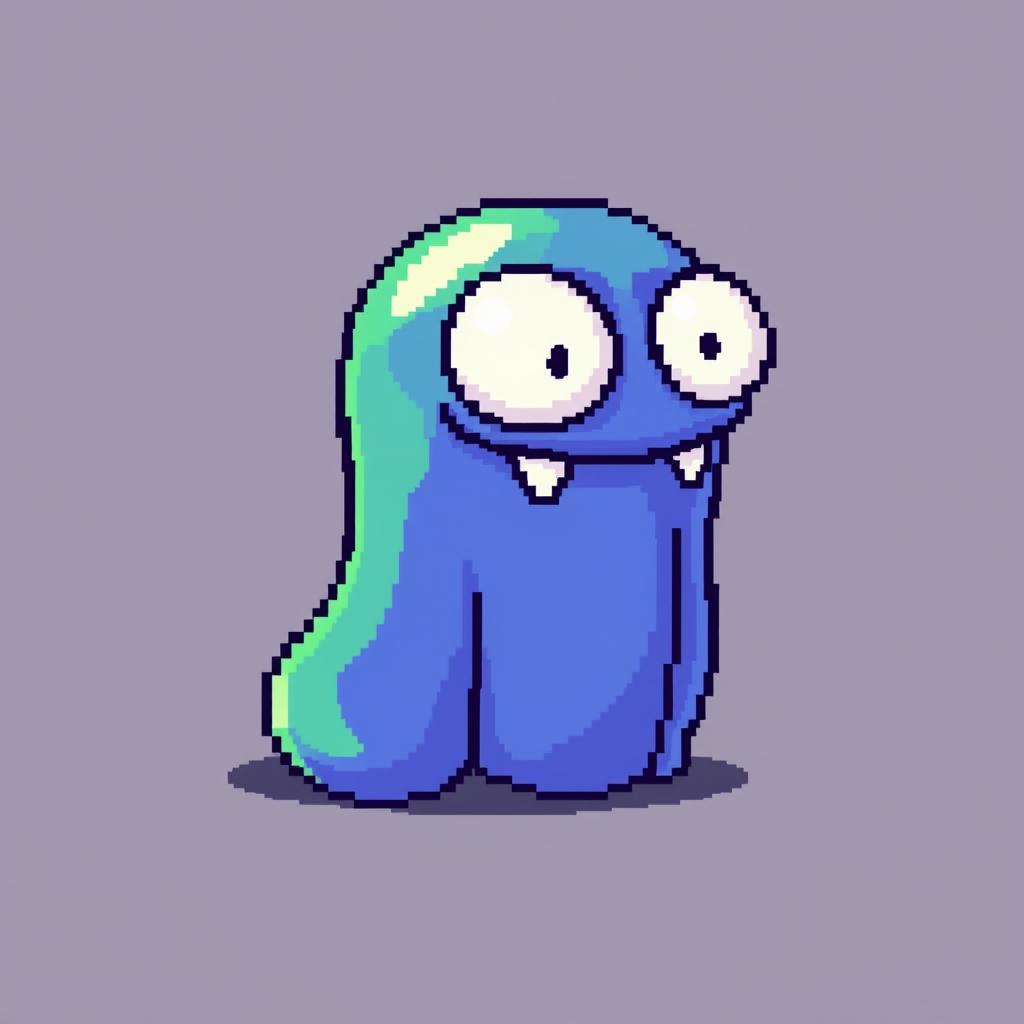 16x16 pixel art of a classic slime enemy from a fantasy RPG game