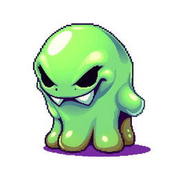 16x16 pixel art of a classic slime enemy from a fantasy RPG game