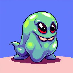 16x16 pixel art of a classic slime enemy from a fantasy RPG game