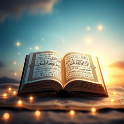 A beautifully designed, artistic representation of the Quran as a source of guidance and wisdom