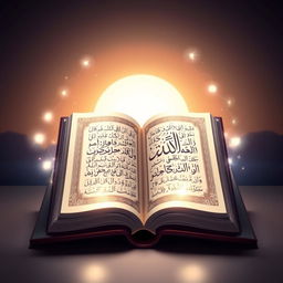 A beautifully designed, artistic representation of the Quran as a source of guidance and wisdom