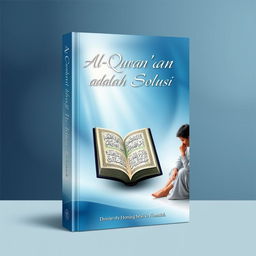 A book cover design for the title "Al-Qur'an adalah Solusi"