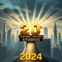 A futuristic interpretation of the iconic 20th Century Studios logo set in the year 2024