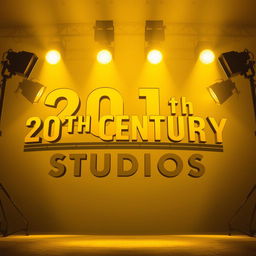 A creative interpretation of the 20th Century Studios logo, prominently featuring the color yellow