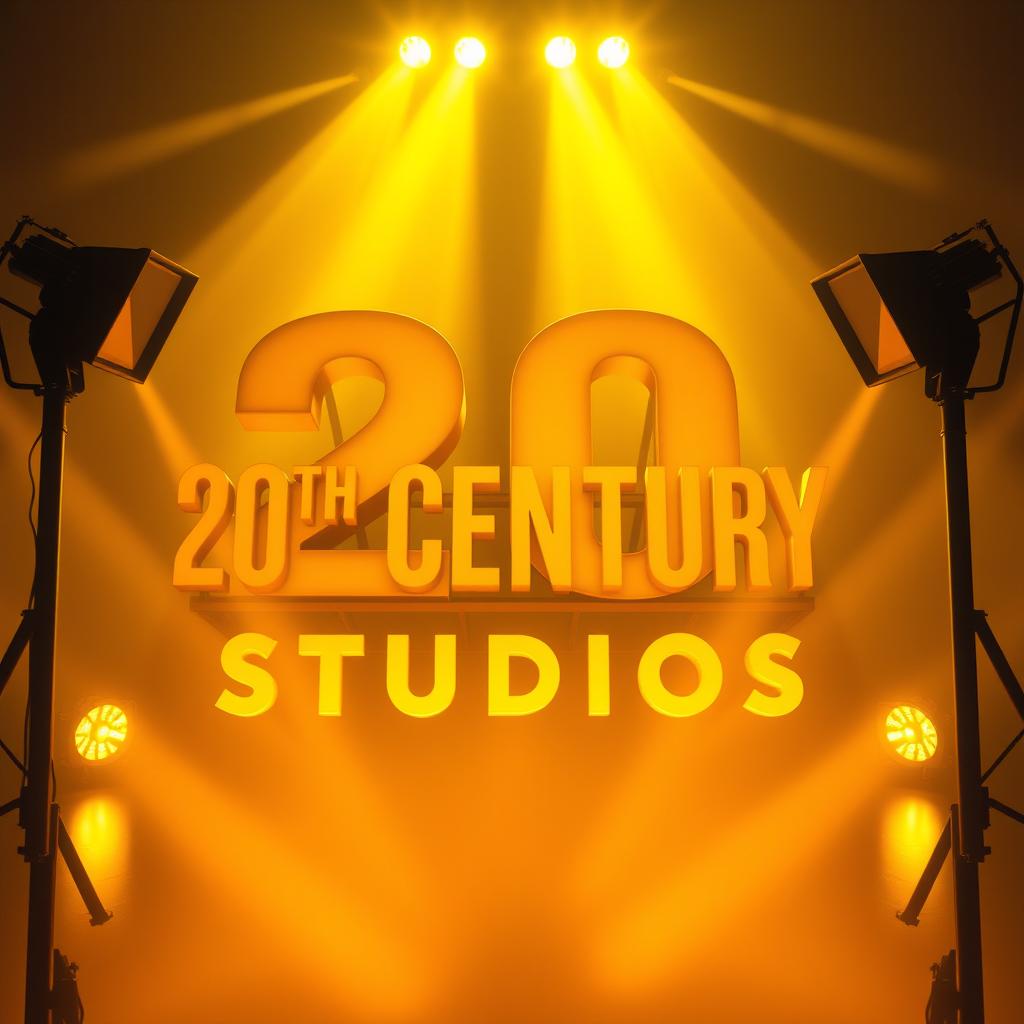 A creative interpretation of the 20th Century Studios logo, prominently featuring the color yellow