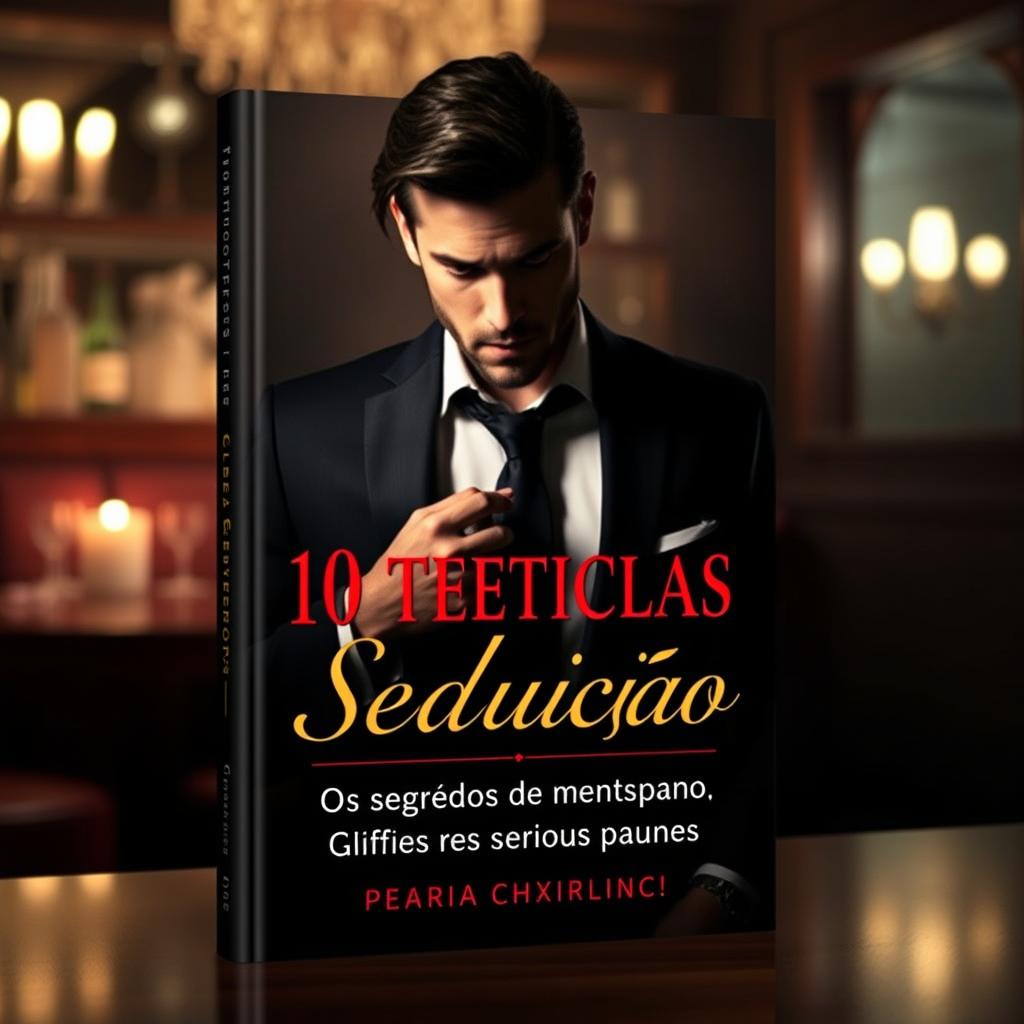 A captivating and enticing book cover for '10 Técnicas de Sedução: Os Segredos do Mentor Nicolas para Conquistar'