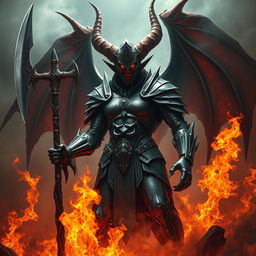 Lucifer, the grand demon general of the underworld, depicted as cruel and ruthless