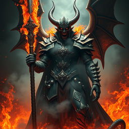 Lucifer, the grand demon general of the underworld, depicted as cruel and ruthless