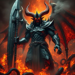 Lucifer, the grand demon general of the underworld, depicted as cruel and ruthless