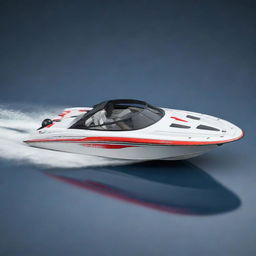 A robust and sporty speed boat design that incorporates the iconic elements, logo and color scheme of a Chevrolet vehicle