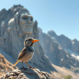 A small bird with a surprised expression, feeling its beak is unusually heavy