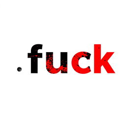 A minimalistic and expressive representation of the word "fuck" in bold typography, with vibrant red and black hues to convey strong emotions such as anger and passion