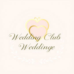 An elegant and sophisticated logo for a wedding club, featuring a stylized heart intertwined with a classic wedding ring